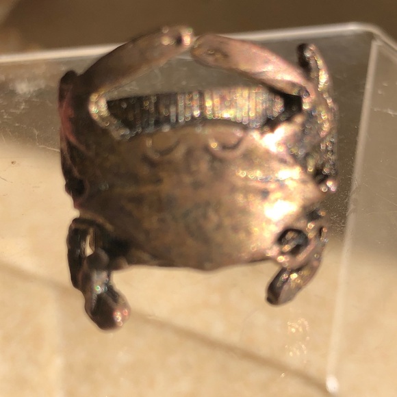 Vintage 1960’s Zodiac Horoscope Cancer Sign Crab unisex Metal Ring - Picture 1 of 16